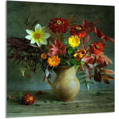 PANEL DE VIDRIO PARA COCINA 60x65 Flores