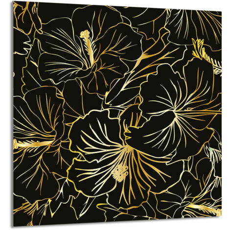 PANEL DE VIDRIO PARA COCINA 60x65 Flores