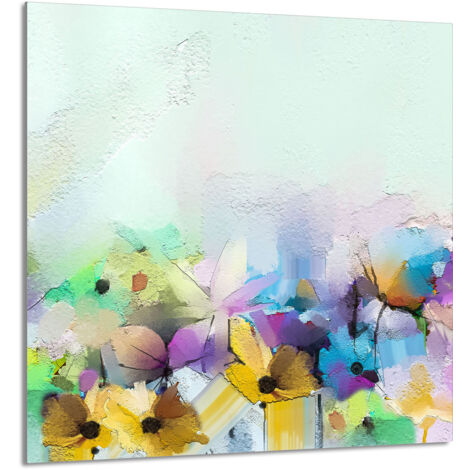 PANEL DE VIDRIO PARA COCINA 60x65 Flores
