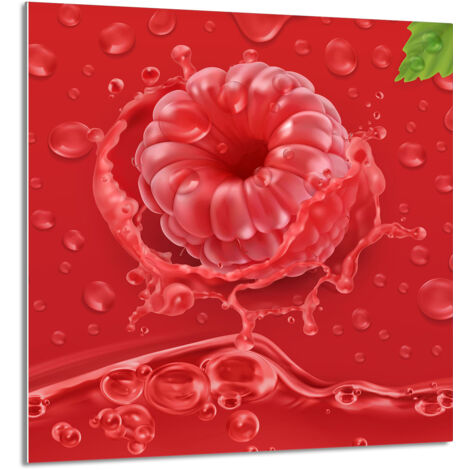 PANEL DE VIDRIO PARA COCINA 60x65 Frambuesa