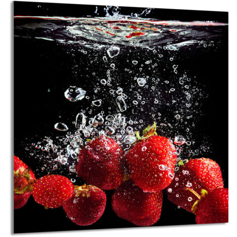 PANEL DE VIDRIO PARA COCINA 60x65 Fresas