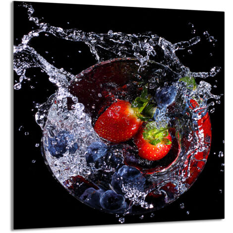 PANEL DE VIDRIO PARA COCINA 60x65 Fresas