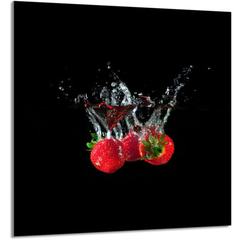PANEL DE VIDRIO PARA COCINA 60x65 Fresas