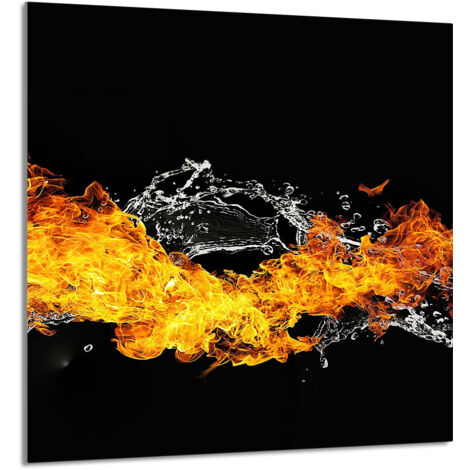 PANEL DE VIDRIO PARA COCINA 60x65 Fuego