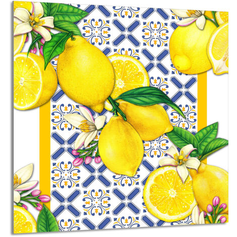 PANEL DE VIDRIO PARA COCINA 60x65 Limones