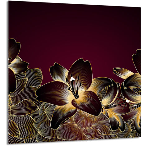 PANEL DE VIDRIO PARA COCINA 60x65 Orquídea