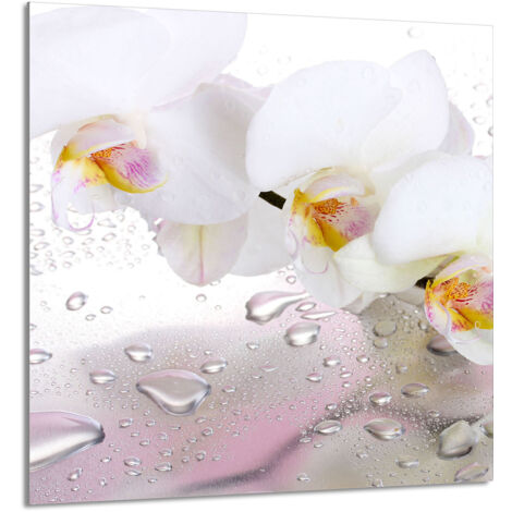 PANEL DE VIDRIO PARA COCINA 60x65 Orquídea