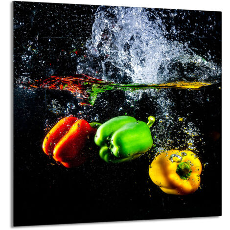 PANEL DE VIDRIO PARA COCINA 60x65 Pimentón