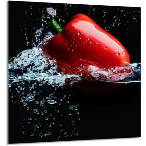 PANEL DE VIDRIO PARA COCINA 60x65 Pimentón