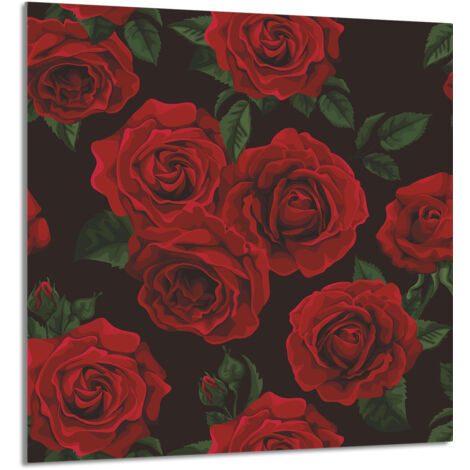 PANEL DE VIDRIO PARA COCINA 60x65 Rosas