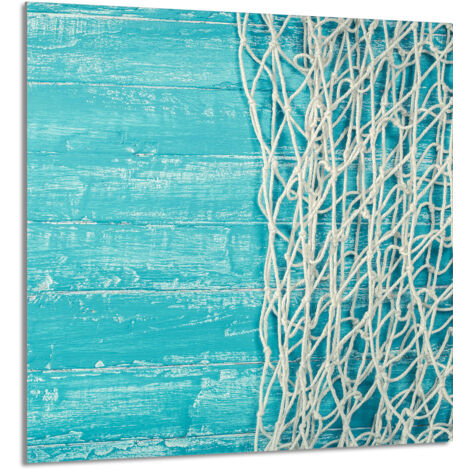PANEL DE VIDRIO PARA COCINA 60x65 Turquesa