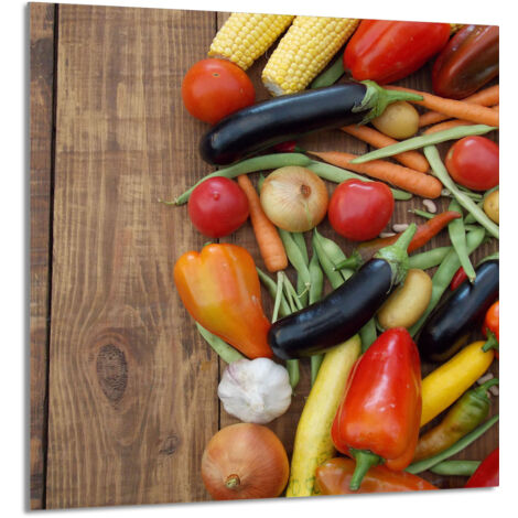 PANEL DE VIDRIO PARA COCINA 60x65 Verduras