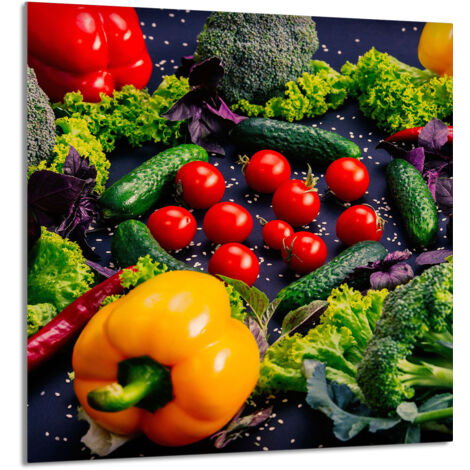 PANEL DE VIDRIO PARA COCINA 60x65 Verduras