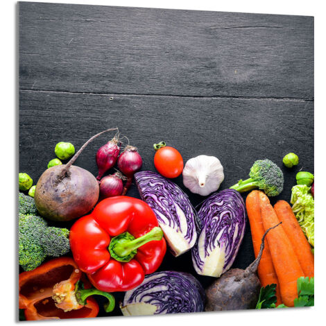 PANEL DE VIDRIO PARA COCINA 60x65 Verduras