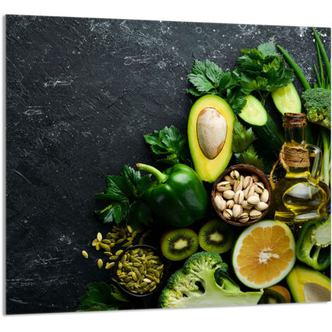 PANEL DE VIDRIO PARA COCINA 65x60 Aguacate