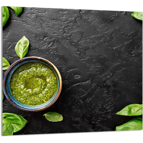 PANEL DE VIDRIO PARA COCINA 65x60 Albahaca