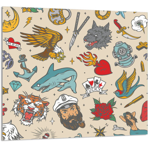 PANEL DE VIDRIO PARA COCINA 65x60 Bajka