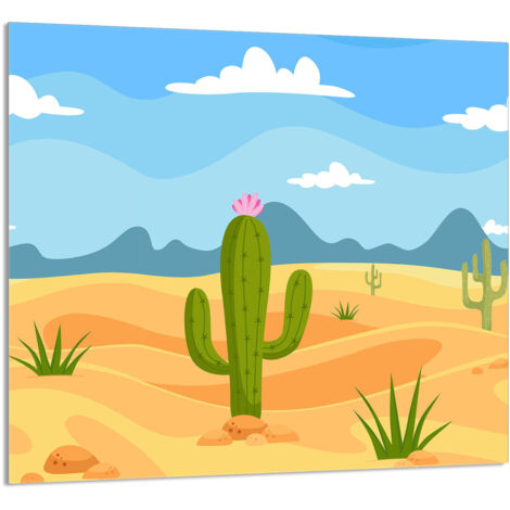 PANEL DE VIDRIO PARA COCINA 65x60 Cactus