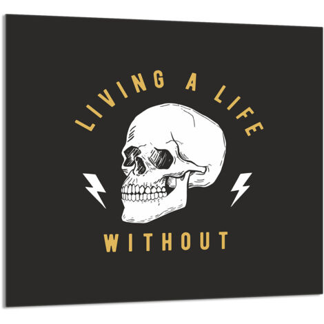PANEL DE VIDRIO PARA COCINA 65x60 Calavera