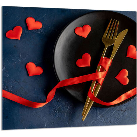 PANEL DE VIDRIO PARA COCINA 65x60 Corazón