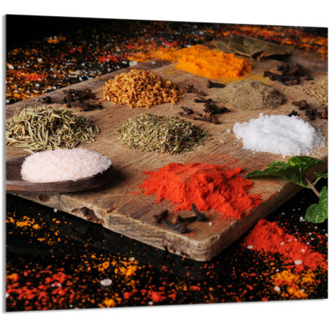 PANEL DE VIDRIO PARA COCINA 65x60 Especias