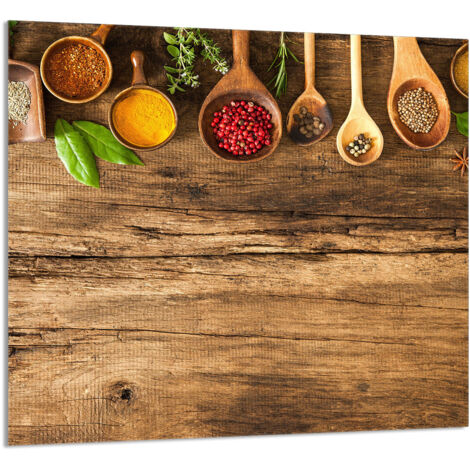 PANEL DE VIDRIO PARA COCINA 65x60 Especias