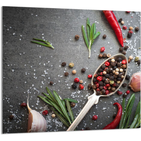 PANEL DE VIDRIO PARA COCINA 65x60 Especias