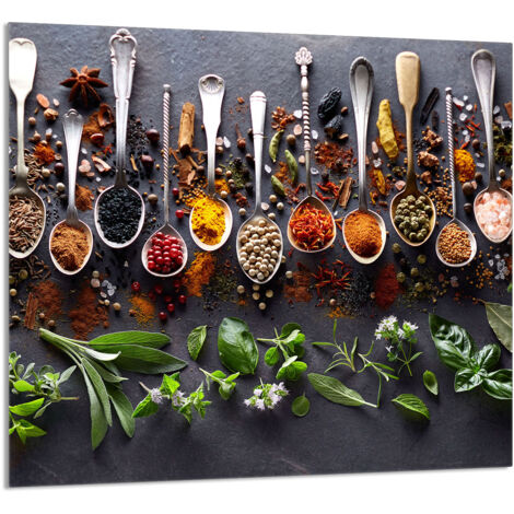 PANEL DE VIDRIO PARA COCINA 65x60 Especias