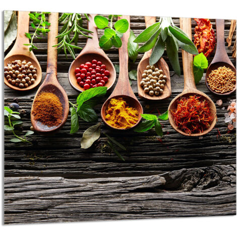PANEL DE VIDRIO PARA COCINA 65x60 Especias