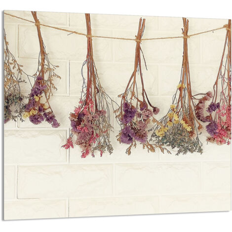 PANEL DE VIDRIO PARA COCINA 65x60 Flores