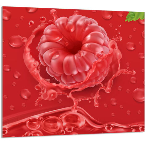 PANEL DE VIDRIO PARA COCINA 65x60 Frambuesa
