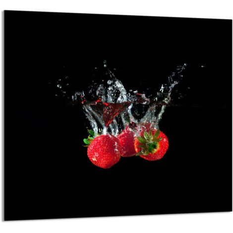 PANEL DE VIDRIO PARA COCINA 65x60 Fresas