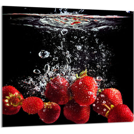 PANEL DE VIDRIO PARA COCINA 65x60 Fresas