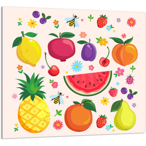 PANEL DE VIDRIO PARA COCINA 65x60 Fruta