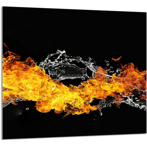 PANEL DE VIDRIO PARA COCINA 65x60 Fuego