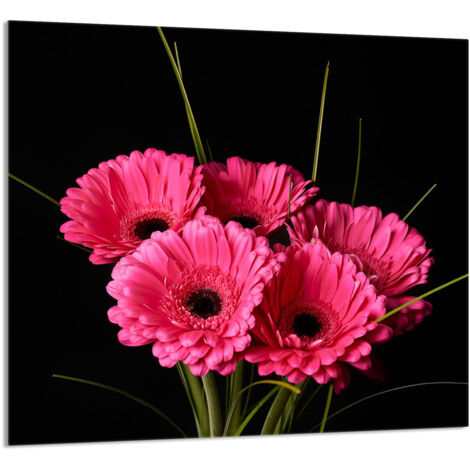 PANEL DE VIDRIO PARA COCINA 65x60 Gerbera
