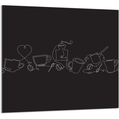 PANEL DE VIDRIO PARA COCINA 65x60 Negro