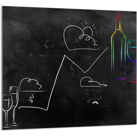 PANEL DE VIDRIO PARA COCINA 65x60 Negro