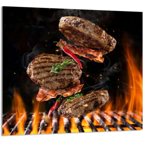 PANEL DE VIDRIO PARA COCINA 65x60 Parrilla