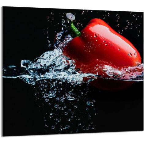 PANEL DE VIDRIO PARA COCINA 65x60 Pimentón