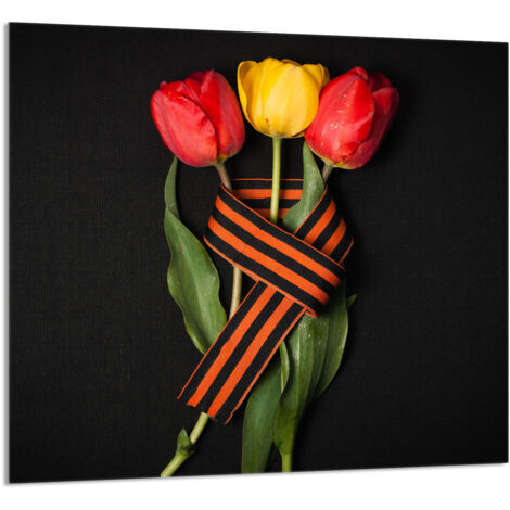 PANEL DE VIDRIO PARA COCINA 65x60 Rosas