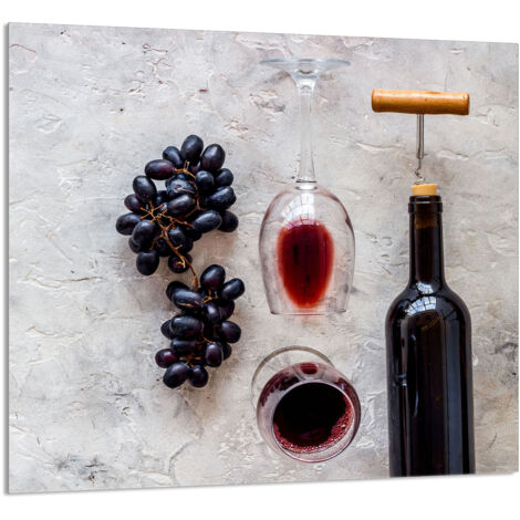 PANEL DE VIDRIO PARA COCINA 65x60 Vino