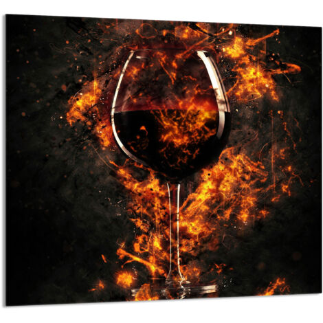 PANEL DE VIDRIO PARA COCINA 65x60 Vino