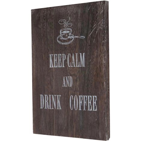 Panel decorativo marco de pared de madera 40x30 cm patrón de café vintage DEC04058