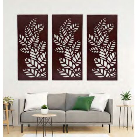 PANEL DECORATIVO METALICO PARA EL HOGAR MARRON   60150 CM