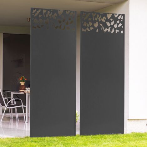 Panel decorativo universal 160 x 60 CM FLOWER gris semi-calado en la parte superior
