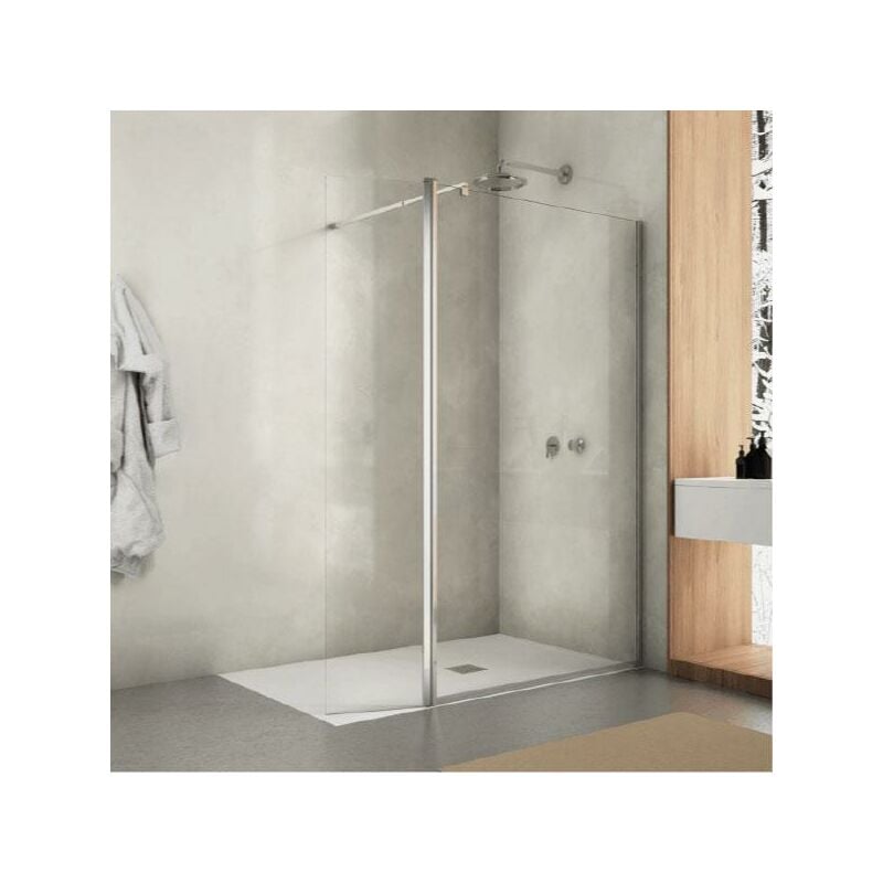 

Panel Fijo de ducha + Puerta Abatible SMITH DECORADO 141 cm