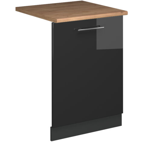 Panel frontal del lavavajillas Fame-Line, Antracita alto brillo, 60 cm , ET Roble, Vicco