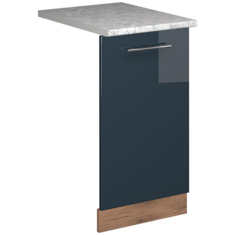 Panel frontal del lavavajillas Fame-Line, Azul oscuro alto brillo, 45 cm , ET Mármol, Vicco