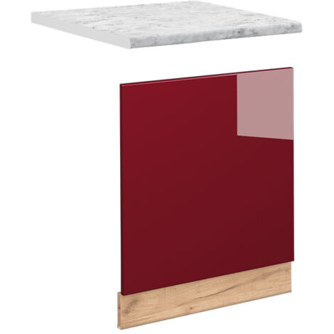 Panel frontal Fame-Line, Rojo Burdeos alto brillo, 60 cm , ET Mármol, Vicco